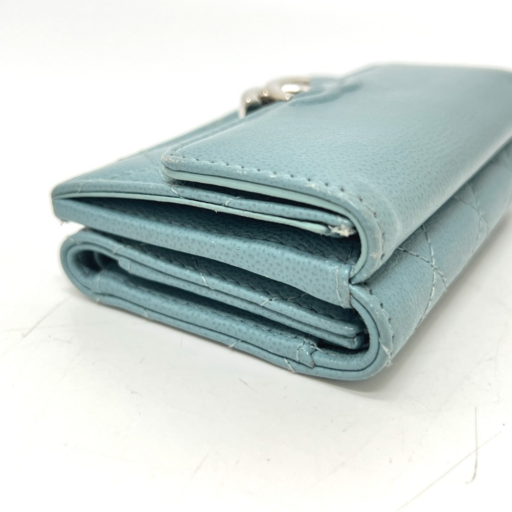 CHANEL Authentic Blue Leather Logo Wallet - Picture 3 of 13